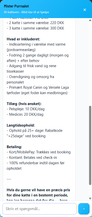 Samme chat på mobil.